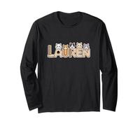 Lauren Cat Trees - Personalized Cute Name Word Art Long Sleeve T-Shirt