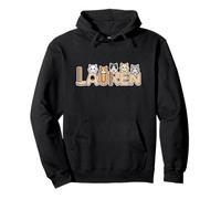 Lauren Cat Trees - Personalized Cute Name Word Art Pullover Hoodie