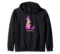Lauren, cute personalized butterfly custom kids girls name Zip Hoodie