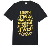 Lauren Disaster On Two Legs Funny Lauren Name Comfort Colors Adult Heavyweight T-Shirt
