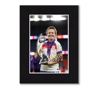 Lauren Hemp - England Lionesses Euro 2025 Champions Signed 8x6 Inch Mounted Photo Print With Pre Printed Signatures That Would Make A Great Gift For Any Fan And Is Ready To Be Framed.
