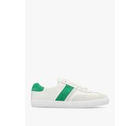 LAUREN RALPH LAUREN Braylee White Green Leather & Suede Trainers Size: