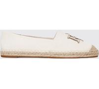LAUREN RALPH LAUREN Cameryn Monogram Canvas Espadrilles with Round Toe - Size: 41 - female