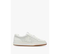 LAUREN RALPH LAUREN Hailey Snow White Leather Trainers Size: 3, Colour
