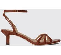 LAUREN RALPH LAUREN Kendyl Sheepskin Leather Stiletto Heel Sandals - Size: 41 - female