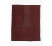 LAUREN RALPH LAUREN Logo Jacquard Wool-Silk Burgundy Square Scarf Size