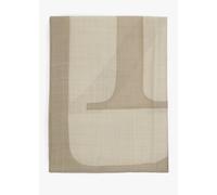 LAUREN RALPH LAUREN Logo Jacquard Wool-Silk Taupe Square Scarf Size: O