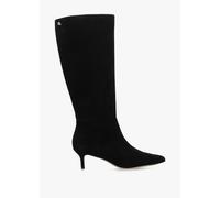 LAUREN RALPH LAUREN McKay Tall Black Suede Kitten Heeled Knee Boots Si