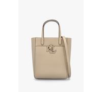LAUREN RALPH LAUREN Small Cameryn Beige Pebbled Leather Tote Bag Size: