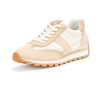 Lauren Ralph Lauren Women's Dani Suede & Leather Sneaker, SNW Wht/Sand Dune/Sand Dune, 7.5 UK