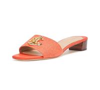 Lauren Ralph Lauren Women's Fay Anchor-Logo Cross-Dyed Canvas Sandal, Orange Lily, 7.5 UK