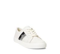 Lauren Ralph Lauren Women's Janson Sneaker Ballet Flat, Soft White/Polished Silver/Black, 8 UK