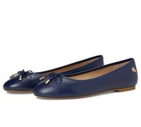 LAUREN Ralph Lauren Women's Jayna Nappa Leather Flat Ballet, Refined Navy, 7 UK