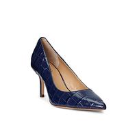 LAUREN Ralph Lauren Women's Lanette Crocodile Embossed Leather Pumps, Refined Navy, 6.5 UK