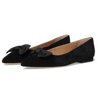 Lauren Ralph Lauren Women's Londyn Bow-Trim Suede Ballet Flat, Black/Black, 9 UK