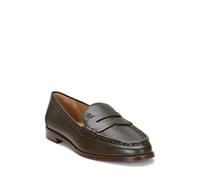Lauren Ralph Lauren Women's Wynnie Nappa Leather Loafer Penny, Dark Olive, 6.5 UK