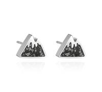 Lauren-Spencer Mountain Stud Earrings for Women Small Gemstone Chips Filled Mountain Range Earrings Stainless Steel Snow Mountain Earrings Studs for Women Jewelry Gift Christmas Gifts, Mid, Stainless