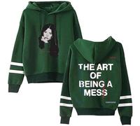 Lauren Spencer Smith Merch Hoodie Unisex Pocketless Double Bar Sleeves Stylish Pullover (Green,M)