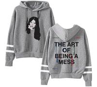 Lauren Spencer Smith Merch Hoodie Unisex Pocketless Double Bar Sleeves Stylish Pullover (Grey,L)
