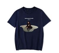 Lauren Spencer Smith Mirror T-Shirt Women Men Casual Crewneck Short Sleeve Fashion Retro Singer Tee (XS,Navy)
