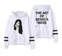 Lauren Spencer Smith The Art Of Being A Mess Photo Hoodie Pocketless Parallel Bars Sleeve Men Women Sweatshirt (White,S)