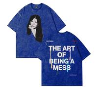 Lauren Spencer Smith The Art of Being A Mess Photo Tee Short Sleeve Cotton Washed T-Shirts Men Women Streetwear (Blue,M)