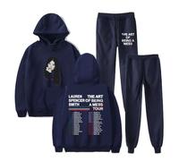 Lauren Spencer Smith The Art Of Being A Mess Tour Dates Hoodies Jogger Pants Women Men Streetwear Sweatshirts (Navy,M)