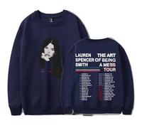 Lauren Spencer Smith The Art Of Being A Mess Tour Dates Long Sleeve Tee Women Men Crewneck Sweatshirts (Navy,XXL)