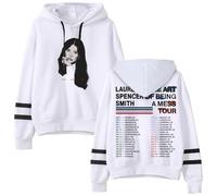 Lauren Spencer Smith The Art Of Being A Mess Tour Dates Pullovers Pocketless Parallel Bars Sleeve Streetwear (White,L)