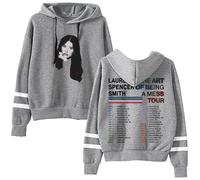 Lauren Spencer Smith The Art Of Being A Mess Tour Dates Pullovers Pocketless Parallel Bars Sleeve Streetwear (Grey,XL)