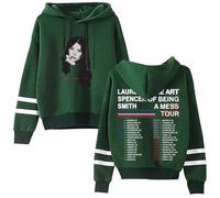 Lauren Spencer Smith The Art Of Being A Mess Tour Dates Pullovers Pocketless Parallel Bars Sleeve Streetwear (Dark Green,M)