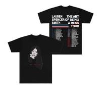 Lauren Spencer Smith The Art of Being A Mess Tour Dates T-Shirts Women Men Fashion Short Sleeve Tee (Black,M)