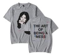 Lauren Spencer Smith The Art of Chaos Tour Merch T-Shirt Unisex Fashion Short Sleeve Tops (Grey,M)