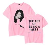 Lauren Spencer Smith The Art of Chaos Tour Merch T-Shirt Unisex Fashion Short Sleeve Tops (Pink,S)