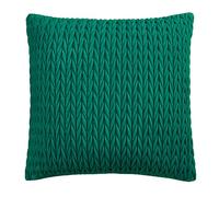 Laurence Llewelyn-Bowen Amory Cushion - Jade Green Plaited Velvet Design, 43x43cm - Filled Decorative Crochet-Style Cushion with Piped Edge - Elegant Statement Home Decor