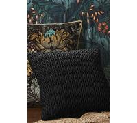 Laurence Llewelyn-Bowen 'Amory' Luxe Velvet Filled Cushion in Black | Size: 43cm x 43cm