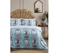 Laurence Llewelyn-Bowen Animalia 200 Thread Count Cotton Duvet Cover Set Duck Egg