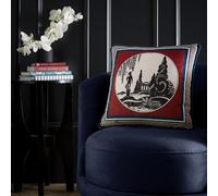 Laurence Llewelyn-Bowen Arcadia Velvet Filled Cushion 43 x 43cm - Red Decorative Scatter Pillow with Luxurious Soft Velvet Cover, Elegant Statement Accent for Sofa, Bed or Living Room