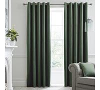 Laurence Llewelyn-Bowen - Bottle Green Velvet Curtains W46 x L54" (117 x 137cm) - 2 Panels - Blackout Curtains for Bedroom - Green Eyelet Curtains - Thermal & Soundproof Curtains - Montrose Collection