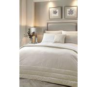 Laurence Llewelyn-Bowen 'Chic' Luxury Soft Velvet Frame Stitched Warm & Cosy Bedspread in Ivory