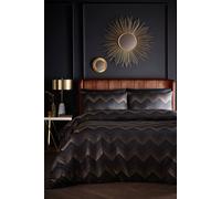 Laurence Llewelyn-Bowen 'cocktail' Geometric Jacquard Duvet Cover Set In Black Black King