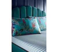 Laurence Llewelyn-Bowen 'Cotswold Fantasia' 100% Cotton Sateen Fitted Bed Sheet in Teal | Size: Super King