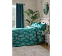 Laurence Llewelyn-Bowen - Teal Peacock Feathers Duvet Cover - King Bedding Size (230 x 220cm) - 2 Pillowcases - Jacquard Bedding Set in Teal - Luxury Bedding - Peacock Bird Duvet Cover 4% Metallic