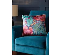 'Down the Dilly' Soft Touch Velvet Filled Cushion Laurence Llewelyn-Bowen Blue 43cm x 43cm