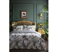Laurence Llewelyn-Bowen Duvet Cover Set, 100% Cotton, King Size 230x220cm, Green, 200 Thread Count, Floral Trellis Pattern, 2 Pillowcases