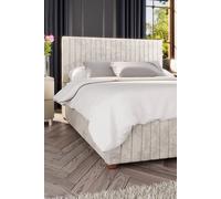 Estella Ottoman Storage Bed in Mirazzi Velvet Fabric, Custom Made Laurence Llewelyn-Bowen Ivory Super King