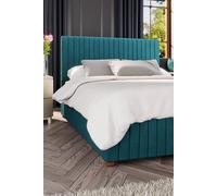 Estella Ottoman Storage Bed in Plush Velvet Fabric, Custom Made Laurence Llewelyn-Bowen Emerald King