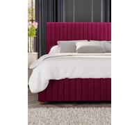 Laurence Llewelyn-Bowen Estella Ottoman Storage Bed in Plush Velvet Fabric, Custom Made in Wine | Size: Double Laurence Llewelyn-Bowen Wine Double