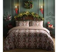 Laurence Llewelyn-Bowen Festive Robin Red Duvet Cover Set Super King - Animals Piping Trim Bedding - Breathable Cotton - Includes 1 Duvet Cover (260 x 220cm) & 2 Pillowcases - Red Animals Bedroom Set