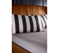 Laurence Llewelyn-Bowen 'Festivo Circus Stripe' 100% Cotton Fitted Bed Sheet in Black | Size: Super King